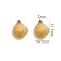 Golden shell charms for DIY jewelry making with dimensions 13.5mm height and 10.5mm width - Shell-Gold