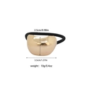Irregular golden alloy hair ring with high elasticity black rubber band for high ponytails - Oval Decorative Block
