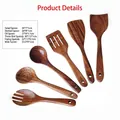 Acacia wood 6-piece kitchen utensil set with natural wood grain for non-stick pans - Mangium Wood 6-Piece Set / Approx. 520g