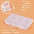 Clear PP 6-compartment storage box with double buckle lock and size 13.9x8.4x2cm - Double Buckle Large 6-Compartment (13.9x8.4x2cm)