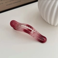 Matte gradient duckbill hair clip in burgundy and pink hues, model LIN DIAN 708 - Duckbill Clip - Gradient Ink Red