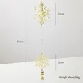Golden metal snowflake hanging ornament with crystal drop for Christmas tree decor - Gold Snowflake String