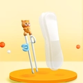Kids training chopsticks set with orange cartoon cat topper and portable storage case - Dragon Training Chopsticks With Box