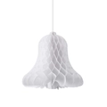 Cloche de Noël en papier nid d'abeille blanc pour décoration de fête suspendue sur fond blanc - Cloche 30CM
