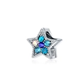 Detalle de un abalorio de estrella plateada con cristales azules y amarillos - Estrella de Cinco Puntas Strass Multicolor (8)