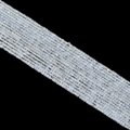 Strands of 2.5mm square sugar cube crystal beads in milky white with blue luster - Aquamarine