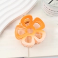 Minimalist gradient orange floral hair claw clip with cutout petals on a vintage book - 6.5*6*4.3 / Orange