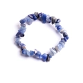 Handmade bracelet featuring natural blue and grey gemstone chips in a stylish beaded design - Blue Aventurine