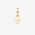 Ciondolo a margherita dorata con smalto bianco per creazione gioielli fai da te - Argento 925 / Oro 18k (Fiore Bianco)