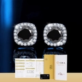 Eleganti orecchini in moissanite nera in argento 925 con certificato GRA e confezione - Argento 925 / Orecchini moissanite neri da 50 punti