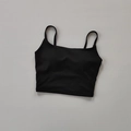 Schwarzes Sport-Crop-Top mit Karree-Ausschnitt und elastischem Material für Yoga und Fitness - S / Schwarz