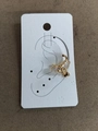 Exquisite 18k gold plated zircon heart cross ear cuff clip shown on jewelry display card - Ear Bone Clip (Single) / Gold