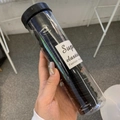 Bulk black high elastic hair ties stored in a transparent cylinder bottle with screw cap - Thin Hair Ties Set in Tube / Black