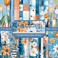 Spring themed 6x6 inch scrapbooking paper pad with 24 sheets of floral patterned cardstock - R2537 24 Sheets
