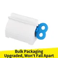 Manual toothpaste squeezer roller with white plastic body and blue handle knob - Bulk/Loose Packaging / Blue