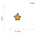 Detailansicht eines goldener Stern-Stickaufnäher mit blauen Rändern, 2,3cm x 2cm groß - 3# Großer Stern