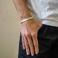Rectangular ID Plate Curb Chain Silver