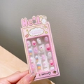 Pink and white unicorn and rainbow themed press-on nail stickers for kids in 24 piece set - 5# Rainbow Horse