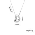 Silver chubby bubble letter pendant necklace in titanium steel with dimensions 22x15mm - Letter D (Silver)