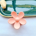 Matte peach pink flower hair claw clip with frosted finish for elegant hair styling - Pink