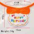 Bandana di compleanno arancione per animali con ricamo per cani e gatti - Bavaglino arancione