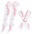 Cosplay Sally costume set featuring white arm warmers and thigh high socks with red stitches - White/Red Stitch Set (Hand+Foot)