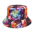 Close-up of vibrant oil painting style print and stitching on women bucket hat - M (56-58cm) / 3# Colorful Oil Painting
