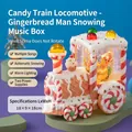 Boule à neige train de bonbons pain d'épices avec musique et lumières, 18x9x18cm - Petit Train Pain D'Épices / Train De Bonbons