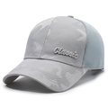 Grey camouflage mesh baseball cap featuring a 3D Classic embroidery on the front - Light Gray