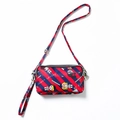 Mini nylon crossbodytas met strepen, cartoon print en een verstelbare schouderband - Rood Blauw Streep Crossbody