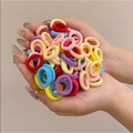 Elastici per capelli colorati ad alta elasticità in tonalità macaron per acconciature quotidiane - Confezione in busta / 22# Serie Colori Chiari (100 Pezzi in Busta)