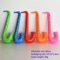 Five pack of colorful 66cm inflatable PVC saxophone toys in green, blue, red, orange and pink - Saxophone 70CM (Multicolor)