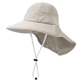 Kinder Sonnenhut mit Nackenschutz und atmungsaktivem Mesh-Gewebe in Beige - Beige