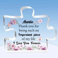Acrylic puzzle-shaped ornament for Auntie with floral patterns and butterflies - Auntie Butterfly Purple Style (Q59)