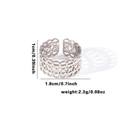 Silver镂空 fishtail style titanium steel ring with wave pattern, 1cm width size guide - TYR0520 / Silver Lace Hollow