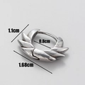Mens vintage stainless steel feather earring with detailed size measurements 1.1cm by 1.68cm - Feather Shape Style (S145)