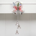 Campanellini di Natale argento con fiocco scozzese rosso e pigne decorative - Stile Albero di Paillettes Argento (W1-14)