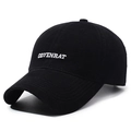 Classic black washed cotton baseball cap with white COYENRAT letter embroidery - Black