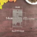 Transparent plastic self-sealing bag with hanging hole and red strip, 6x14cm size - Standard Type / Transparent Resealable Bag