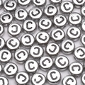 Silver 4x7mm acrylic alphabet bead with letter C for DIY jewelry making and bracelets - Letter C