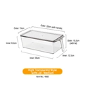 Medium clear plastic fridge organizer box with handle and lid for kitchen storage - High Transparency Box with Lid - Medium - PET
