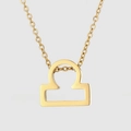 Collier en acier inoxydable doré 316L avec un pendentif signe du zodiaque de la Balance - Balance / Or