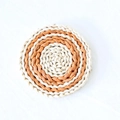 Handmade corn husk woven coaster in beige and brown round concentric patterns - Round 18cm (Orange)