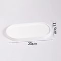 Oval white plaster jewelry tray for earrings and storage, dimensions 23cm by 11.5cm - Oval Tray