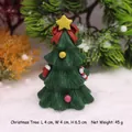 Mini figurine de sapin de Noël en résine avec étoile et ornements, hauteur 6,5 cm - Pendentif Arbre de Noël