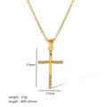 Detailed size specifications of 18k gold cross necklace with crystal cubic zirconia - Long Bar Rhinestone Cross (TN3315)
