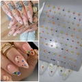 Pegatinas de uñas de estrellas coloridas con borde dorado y efecto de gema 3D brillante - Estilo de Estrella de Gema Estrellada Colorida (CO-353)