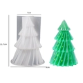 Kerstboom siliconen mal voor doe-het-zelf harskaarsen met 11,7cm origami ontwerp - Gestreepte Kerstboom-Groot / Wit
