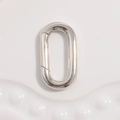 Polished silver oval spring buckle fastener for DIY jewelry and necklaces - Type C: White Gold Oval