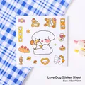 Cute cartoon puppy and dessert waterproof PET stickers for water bottles, 10x10cm size - Heart Puppy [10*10cm]